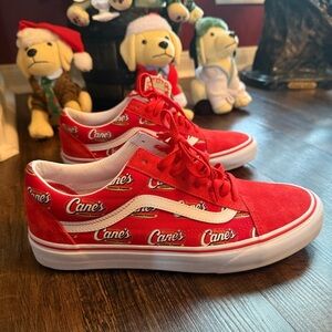 Raising Cane's Men's Red Vans Shoes Size 10.5 Limited Edition NEW w/o box